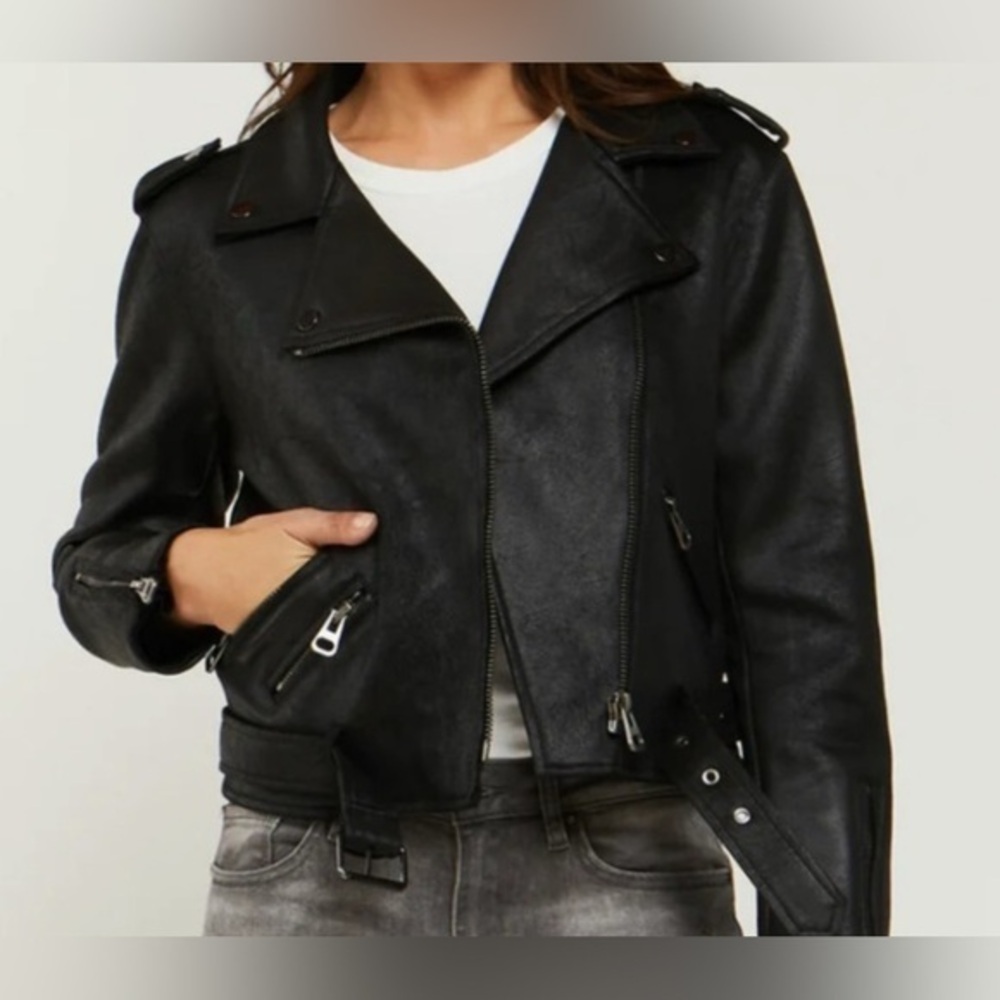 Velvet ❤️ heart Women's Black Leather‎ Jacket